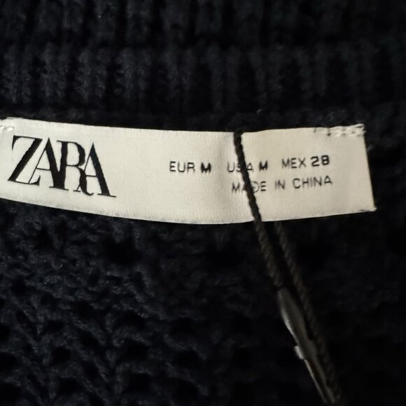 Zara Mixed Open Knit Crochet Vest Women’s Size M Pullover Sleeveless New - Picture 6 of 7